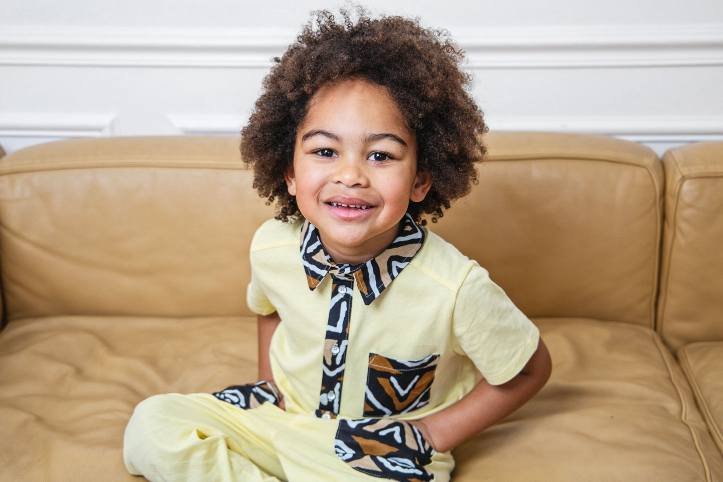 Ensemble Pantalon garçon Jaune ivoire (2-7ans)