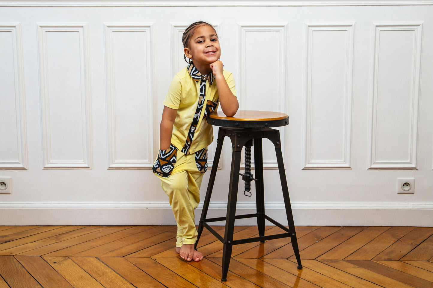 Ensemble Pantalon garçon Jaune ivoire (2-7ans)