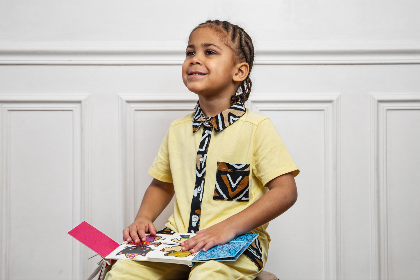 Ensemble Pantalon garçon Jaune ivoire (2-7ans)