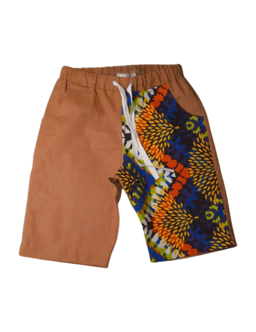 Short Malo en Lin Brun Orangé/ Terracotta