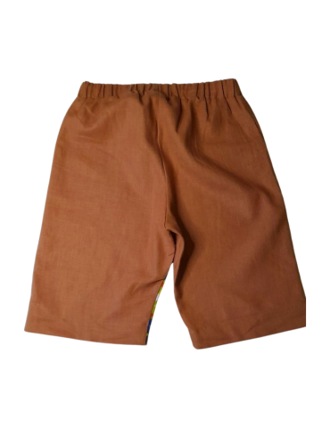 Short Malo en Lin Brun Orangé/ Terracotta